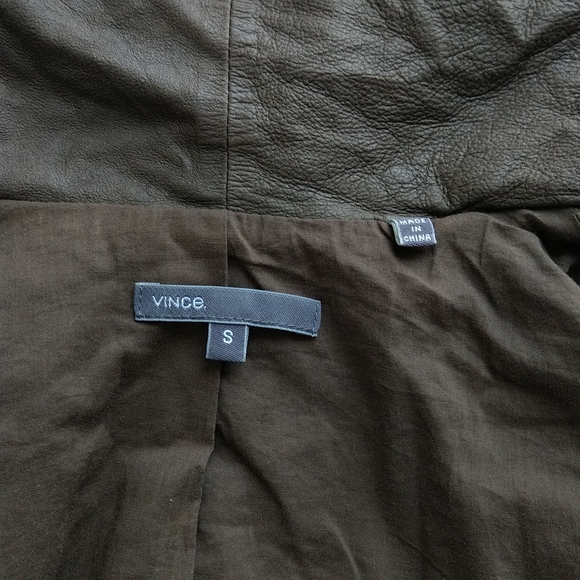 Vince brown leather moto jacket - Picture 9 of 14